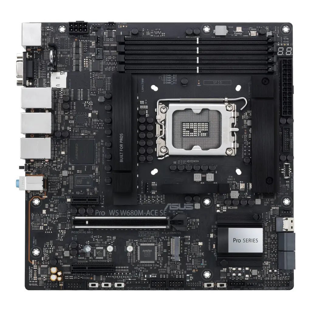 ASUS Pro WS W680M-ACE SE Intel W680 LGA1700 DDR5 Micro-ATX Workstation Motherboard with ECC Memory Support
