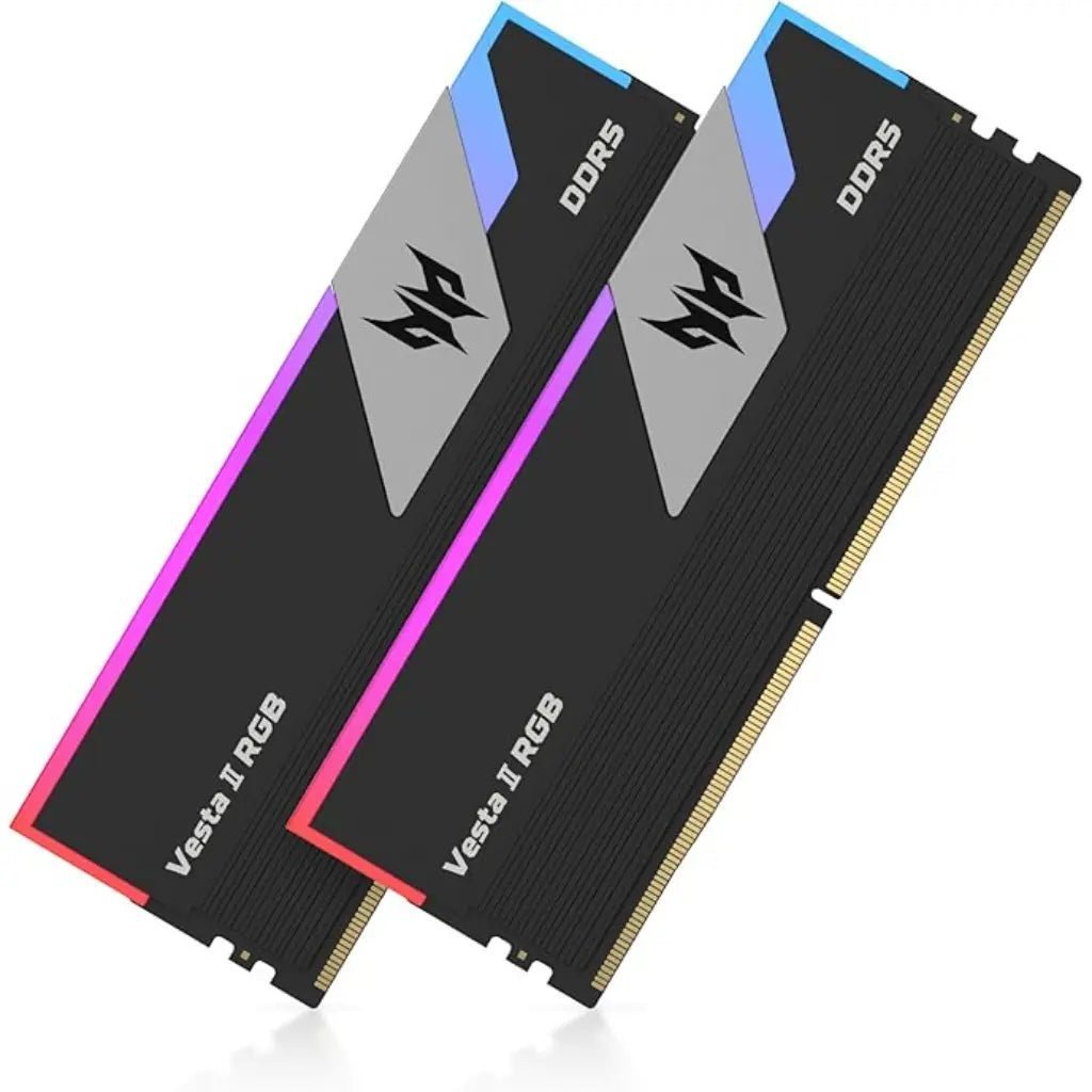 Acer Predator Vesta II 64GB (2x32GB) DDR5 6000MHz CL30 RGB Gaming RAM Kit - Black, Intel XMP 3.0 & AMD EXPO Compatible