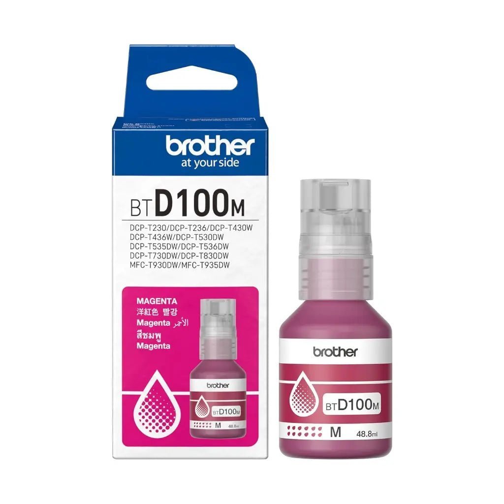 Brother BTD100M Magenta High Yield Ink Bottle - 5000 Page Capacity Brother BTD100M Magenta High Yield Ink Bottle - 5000 Page Capacity