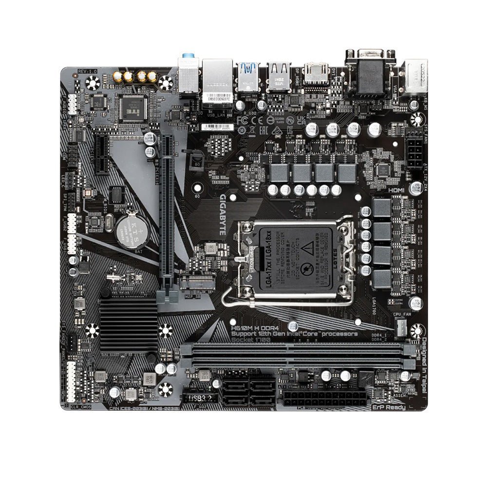 GIGABYTE H610M H DDR4 Intel H610 LGA 1700 Micro-ATX Motherboard GIGABYTE H610M H DDR4 Intel H610 LGA 1700 Micro-ATX Motherboard