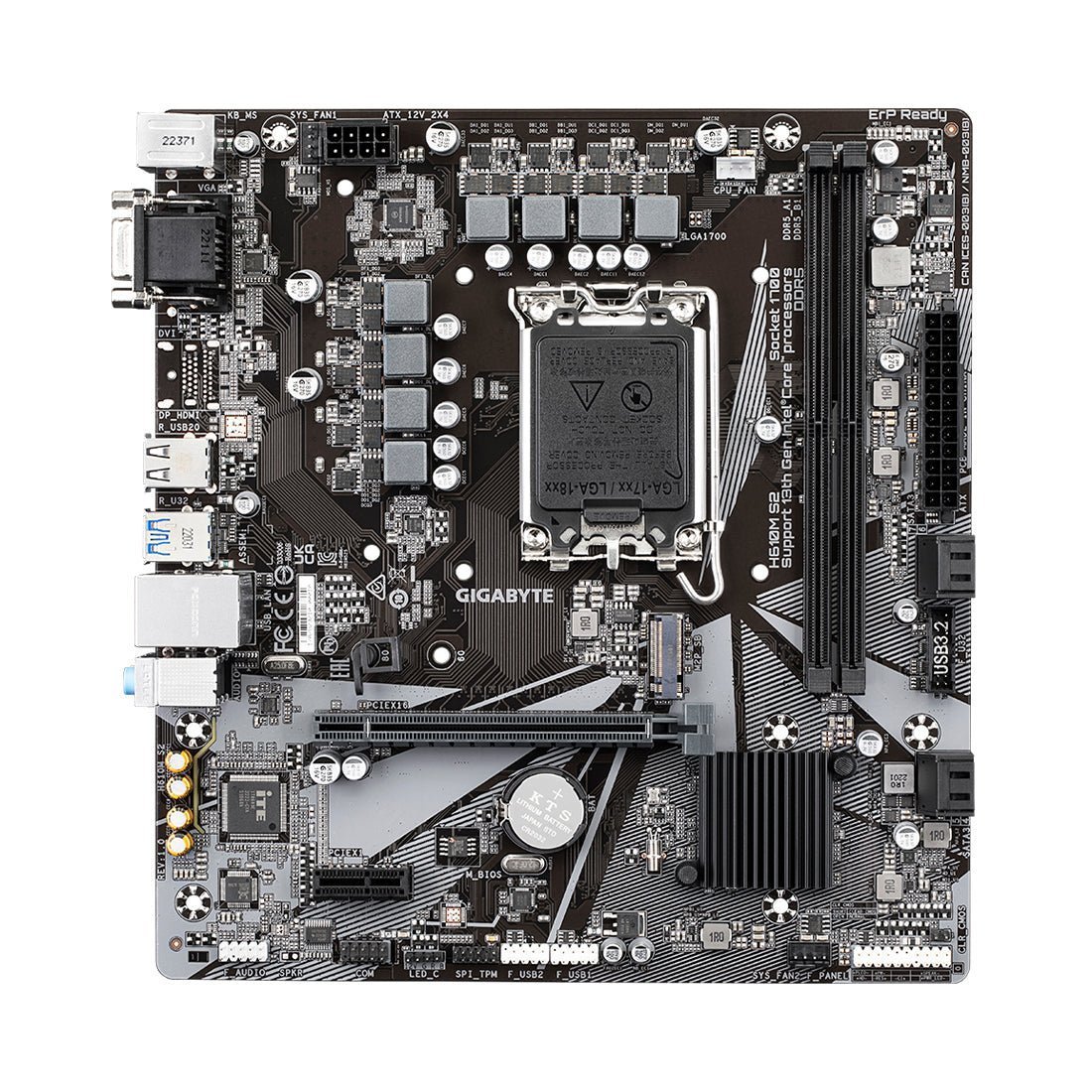 GIGABYTE H610M-S2 Intel H610 LGA1700 DDR4 Micro-ATX Motherboard GIGABYTE H610M-S2 Intel H610 LGA1700 DDR4 Micro-ATX Motherboard