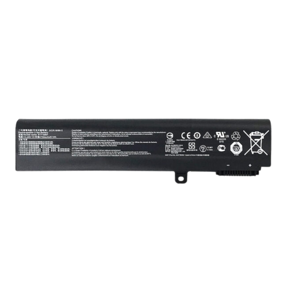 MSI BTY-M6H Replacement Laptop Battery - 11.1V 48Wh 4400mAh 6-Cell