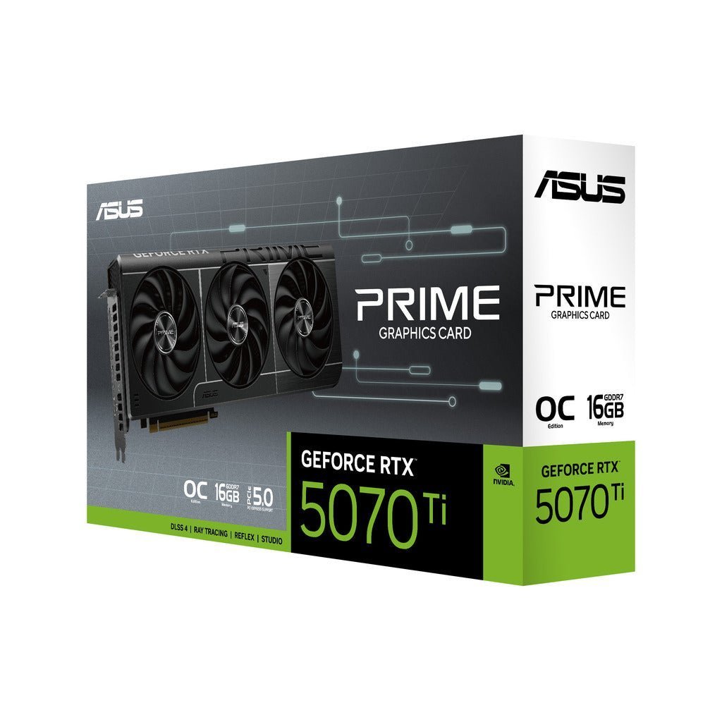 ASUS PRIME NVIDIA GeForce RTX 5070 Ti 16GB GDDR7 Overclocked Edition Triple Fan Graphics Card ASUS PRIME NVIDIA GeForce RTX 5070 Ti 16GB GDDR7 Overclocked Edition Triple Fan Graphics Card