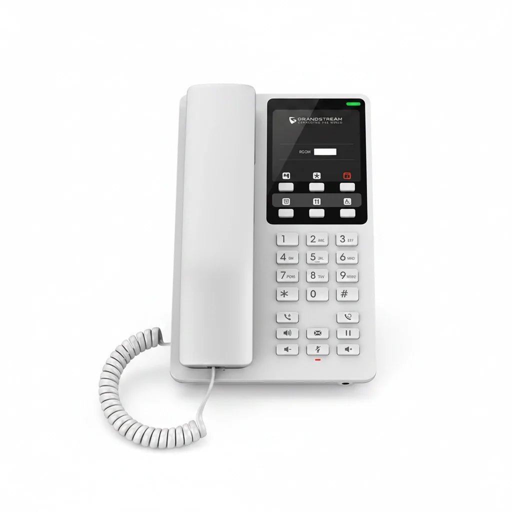 Grandstream GHP620 Compact IP Hotel Phone with PoE Support and HD Audio - White