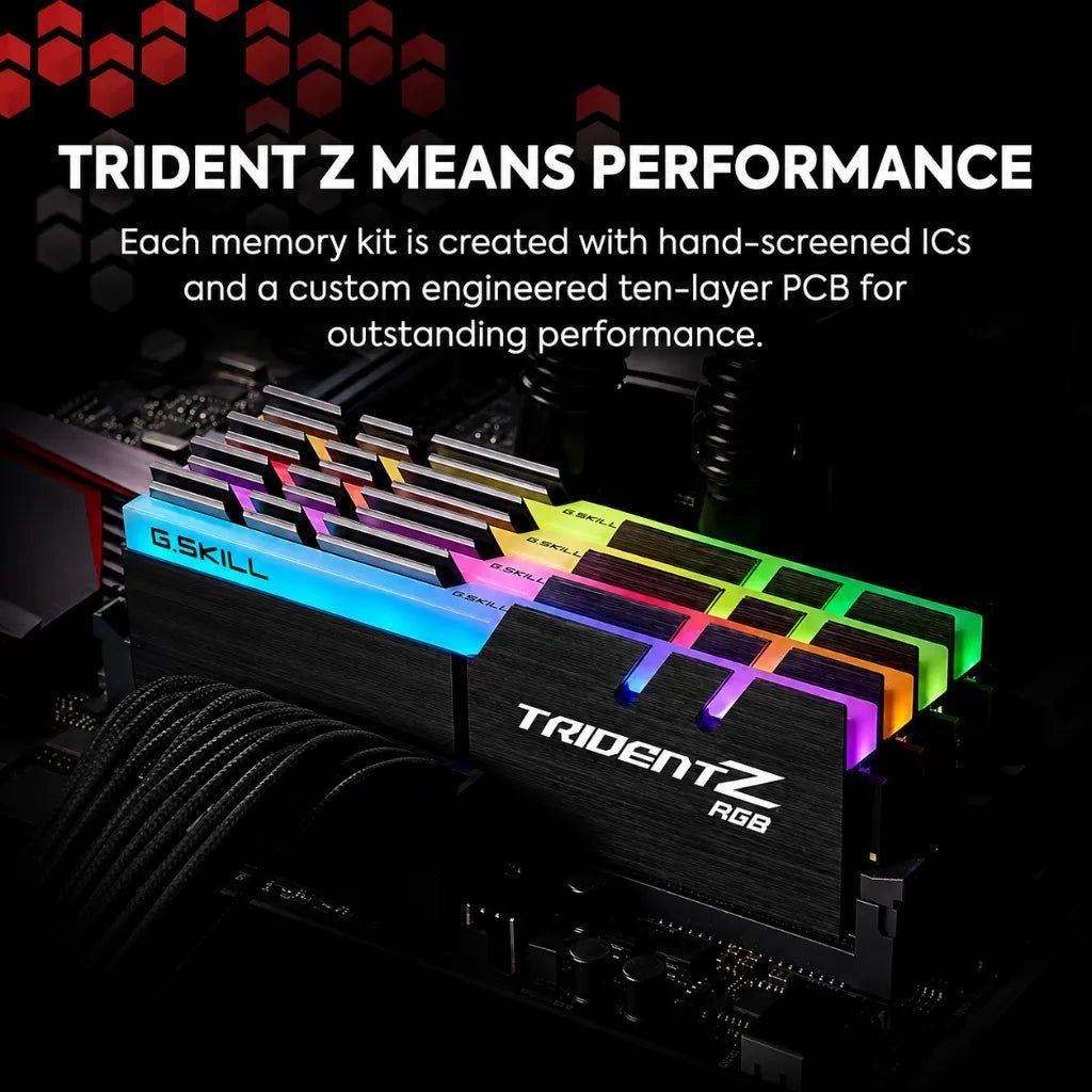 G.SKILL Trident Z RGB Series 16GB (2 x 8GB) DDR4 3000MHz Desktop Memory Kit G.SKILL Trident Z RGB Series 16GB (2 x 8GB) DDR4 3000MHz Desktop Memory Kit