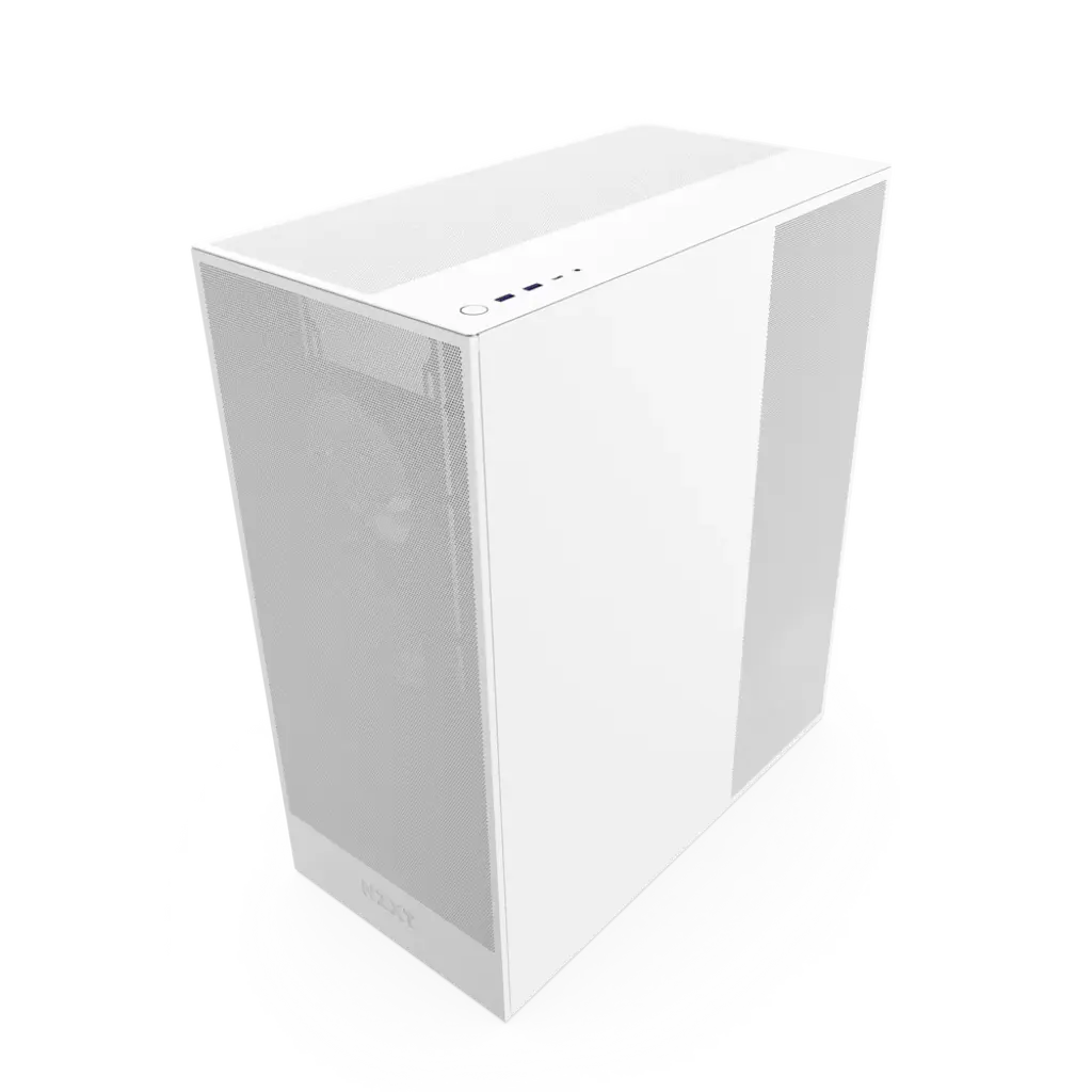 NZXT H7 Flow RGB Tempered Glass Compact Mid-Tower ATX Airflow PC Case - White Edition NZXT H7 Flow RGB Tempered Glass Compact Mid-Tower ATX Airflow PC Case - White Edition