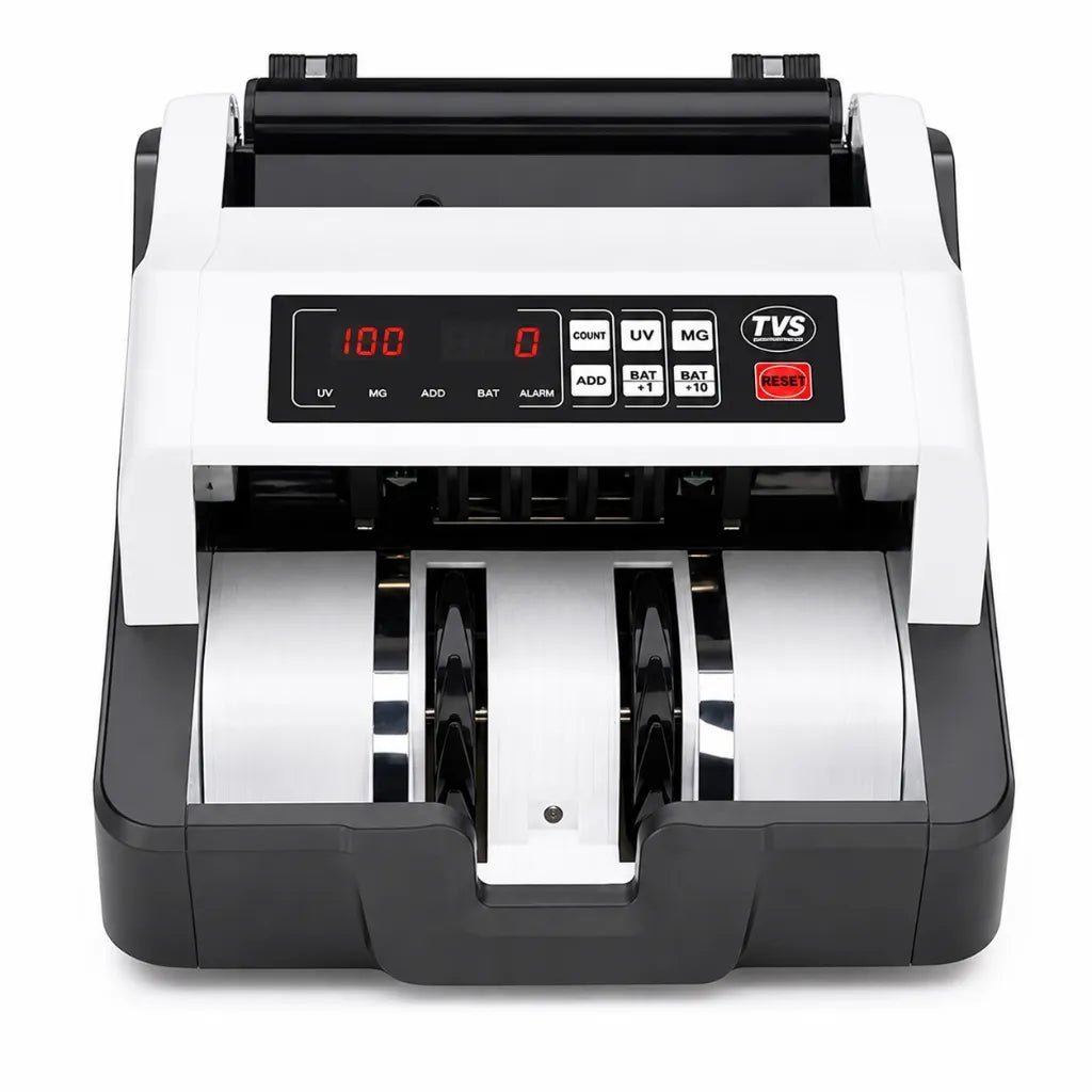TVS Electronics CC 232 Classic Currency Cash Counting Machine with Advanced Counterfeit Detection TVS Electronics CC 232 Classic Currency Cash Counting Machine with Advanced Counterfeit Detection