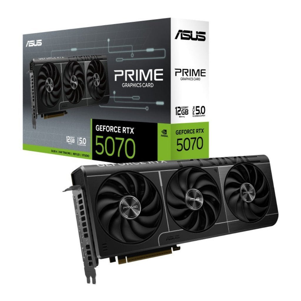 ASUS PRIME GeForce RTX 5070 12GB GDDR7 Triple Fan Graphics Card ASUS PRIME GeForce RTX 5070 12GB GDDR7 Triple Fan Graphics Card